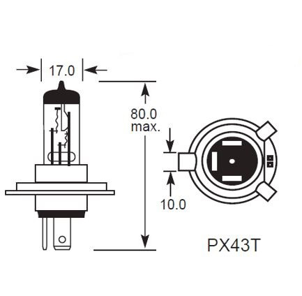 H4 PX43t Halogen H4 PX43T Base For Classic Vintage Cars Vintage 